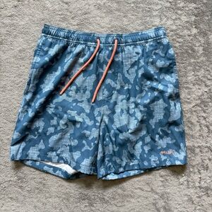 Youth Large Huk Pursuit Volley Shorts Blue Camo Fishing Outdoors Quick Dry